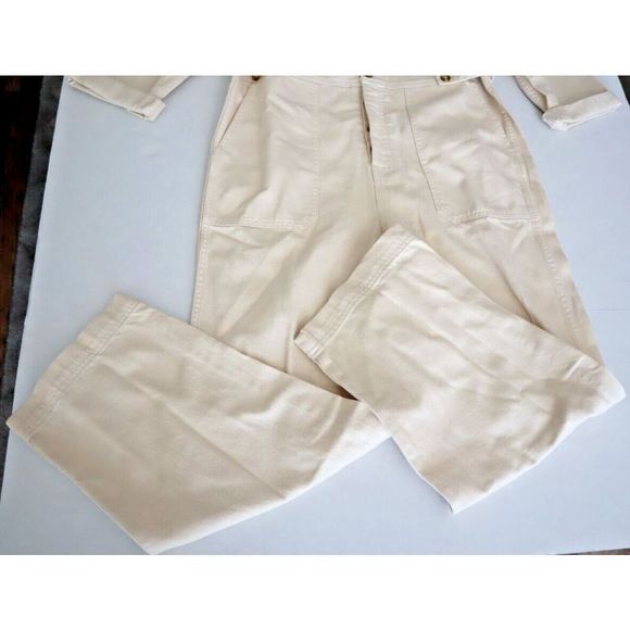 Banana Republic 865092001 Womens Sz 6 Light Ecru Cream/Beige Denim Jumpsuit $140 - Picture 12 of 16